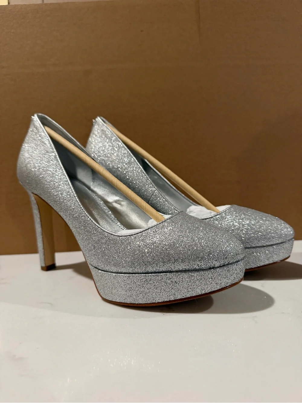 Michael Kors Chantal Platform Pump Silver